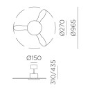 Ventilateurs plafonniers LED - Ventilateur plafonnier 3000 lm Ø965 – BOREAS – blanc mat