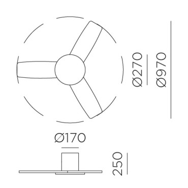 Ventilateurs plafonniers LED - Ventilateur plafonnier 3000 lm Ø970 – AEOLUS – noir mat, hélice bois naturel