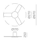 Ventilateurs plafonniers LED - Ventilateur plafonnier 3000 lm Ø970 – AEOLUS – noir mat, hélice bois naturel
