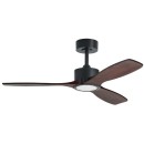 Ventilateurs plafonniers LED - Ventilateur plafonnier 2100 lm Ø1120 – ETESIAN – noir mat, hélice bois exotique teinté