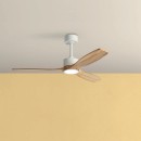 Ventilateurs plafonniers LED - Ventilateur plafonnier 2100 lm Ø970 – ETESIAN – blanc mat, hélice bois naturel