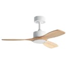 Ventilateurs plafonniers LED - Ventilateur plafonnier 2100 lm Ø970 – ETESIAN – blanc mat, hélice bois naturel