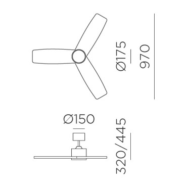 Ventilateurs plafonniers LED - Ventilateur plafonnier 2100 lm Ø970 – ETESIAN – blanc mat, hélice bois naturel