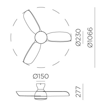 Ventilateurs plafonniers LED - Ventilateur plafonnier 2400 lm Ø1320 – ALCYON – blanc