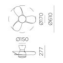 Ventilateurs plafonniers LED - Ventilateur plafonnier 2400 lm Ø610 – ALCYON – blanc, hélice bois clair