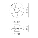 Ventilateurs plafonniers LED - Ventilateur plafonnier connecté 2100 lm Ø560 – AERIS – blanc mat, bois naturel