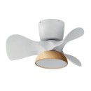 Ventilateurs plafonniers LED - Ventilateur plafonnier connecté 2100 lm Ø560 – AERIS – blanc mat, bois naturel
