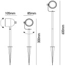 Lampes extérieures étanches IP65 - Projecteur extérieur sur piquet GU10 IP65 orientable – Hauteur réglable
