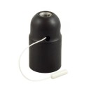 Douilles en Bakélite et PVC - Douille E27 noire thermoplastique avec interrupteur à tirette