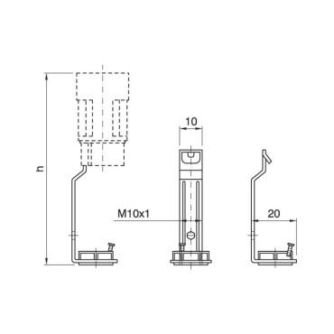 Tiges bougie E14 métal Ø23,5 mm – Support douille pour luminaire : 65, 85 & 100 mm