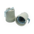 Douilles Techniques - Douille E27 en porcelaine haute température 180°C – Support équerre métal – 4A 500V