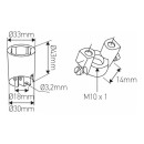 Douilles Techniques - Douille E14 en porcelaine pour fixation verticale M10