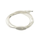 Câble Vinyl Vintage - Câble électrique blanc avec interrupteur – effet vinyle 2x0,75 mm² (1,5m à 3m)