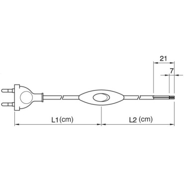 Câble Vinyl Vintage - Câble électrique blanc avec interrupteur – effet vinyle 2x0,75 mm² (1,5m à 3m)