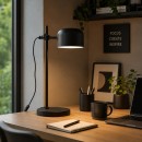 Lampe à poser - URBAN – Lampe de bureau noire en métal avec culot E27