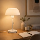 Lampe à poser - URBAN S – Lampe de table blanche en métal avec culot E27