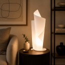 Lampe à poser - VELA – Lampe de table design blanche en Polilux™