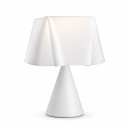 Lampe à poser - WANDA – Lampe de table design blanche effet textile