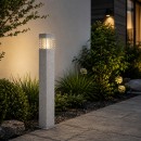 Éclairage jardin & terrasse - Borne extérieure KALLIO granit clair IP44 E27 – Éclairage design pour allée et jardin