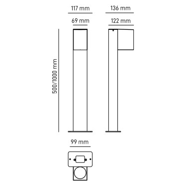 Éclairage jardin & terrasse - Borne extérieure IBIZA5C finition cuivre IP65 GU10 – Éclairage design pour terrasse et jardin