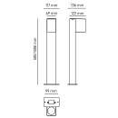 Éclairage jardin & terrasse - Borne extérieure 1 mètre IBIZA10C finition cuivre IP65 GU10 pour terrasse et allée