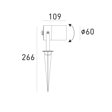 Éclairage jardin & terrasse - Spot piquet extérieur orientable SPIKY1V vert IP65 GU10 pour jardin paysager
