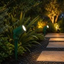 Éclairage jardin & terrasse - Spot piquet extérieur orientable SPIKY1V vert IP65 GU10 pour jardin paysager