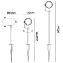 Éclairage jardin & terrasse - Spot piquet extérieur noir orientable IP65 GU10 pour éclairage paysager