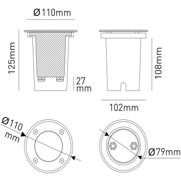 Éclairage jardin & terrasse - Spot encastrable extérieur inox IP67 GU10 pour terrasse et bord de piscine