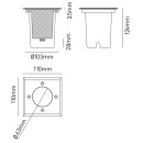 Éclairage jardin & terrasse - Spot encastrable extérieur carré inox IP67 GU10 pour terrasse et bord de piscine