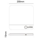 Éclairage cuisine & dressing - Panneau LED carré rechargeable avec détecteur de présence – 200 x 200 mm