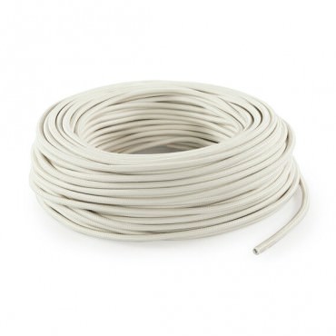 Câbles textiles ronds 3x0.75 mm² Fil Électrique Tissu Ivoire Satin 3x0,75mm² - Câble Électrique Textile de Qualité