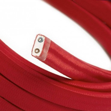 Guirlandes - Câble Textile plat rouge 2x1.5mm2 pour Guirlande LnD
