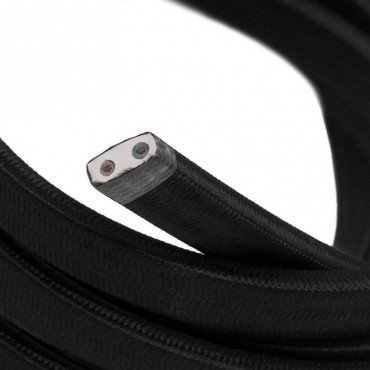 Câbles textiles Câble Textile Plat 2x1.5mm2 Noir pour Guirlande
