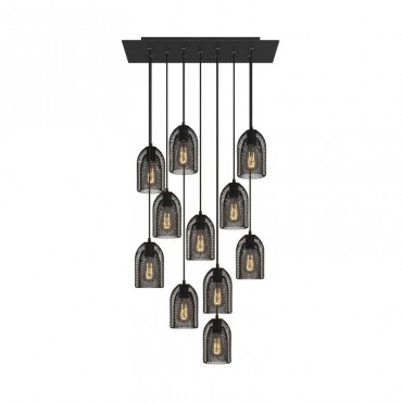 Lampes Suspensions - Suspension noire 11 lampes