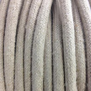 Fil électrique tissu câble rond 2x0.75 mm² Câble Textile Lin Beige clair