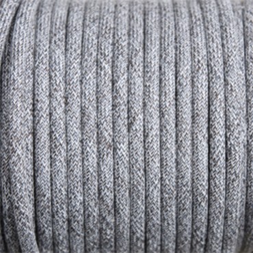 Fil électrique tissu câble rond 2x0.75 mm² Câble Textile Marron Cendré