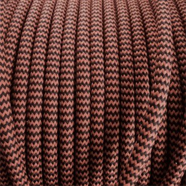 Fil électrique tissu câble rond 2x0.75 mm² Fil Électrique Tissu Orange et Noir 2x0,75mm² - Câble Électrique Textile de Qualité