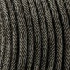 Fil électrique tissu câble rond 2x0.75 mm² Fil Électrique Tissu Noir et Gris 2x0,75mm² - Câble Électrique Textile de Qualité