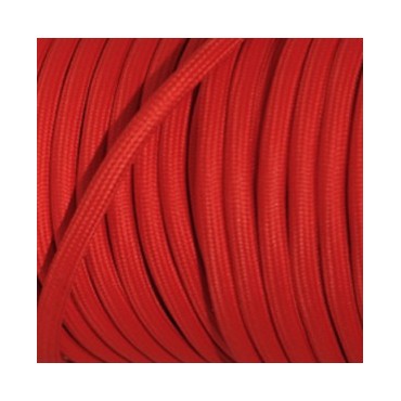 Fils électriques tissu Câble textile 3x2.5mm2 Rouge - Bobine 50 mètres