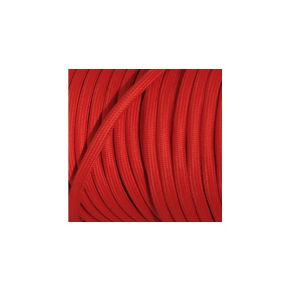 Fils électriques tissu Câble textile 3x2.5mm2 Rouge - Bobine 50 mètres