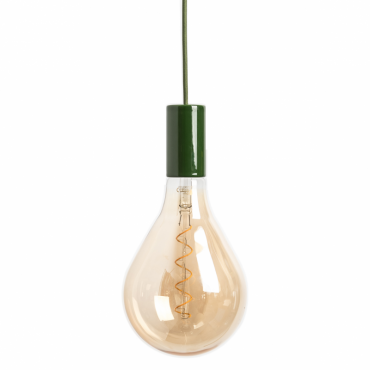 Douille Lampe E27 Porcelaine - Douille E27 en céramique verte : une création vintage pour votre lampe suspension