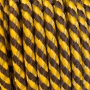 Fil électrique tissu câble rond 2x0.75 mm² Fil Électrique Tissu Jaune et Noir 2x0,75mm² - Câble Électrique Textile de Qualité