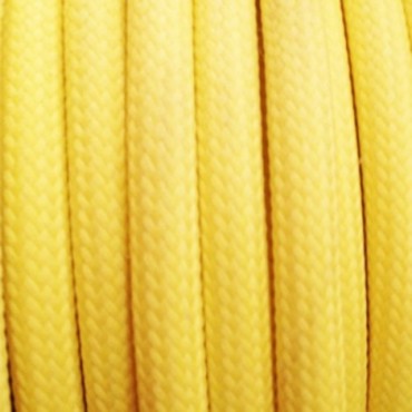 Fil électrique tissu - câble rond 3x0.75 mm² Câble Textile Jaune Pastel 3 fils