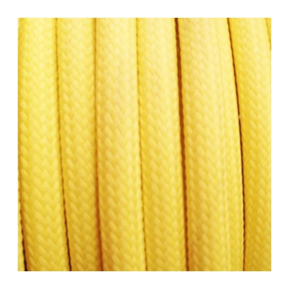 Fil électrique tissu - câble rond 3x0.75 mm² Câble Textile Jaune Pastel 3 fils