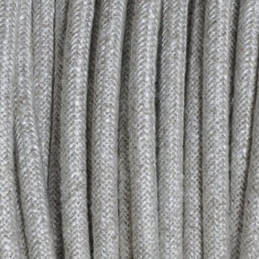 Fil électrique - câble électrique textile grande section Câble Textile Lin Beige chiné Blanc 3x1.5mm2