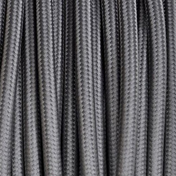 Fil électrique - câble textile grande section Fil électrique tissu gris 3x1.5mm2