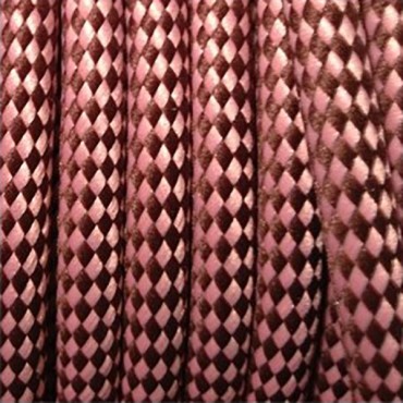 Fil électrique tissu câble rond 2x0.75 mm² Fil Électrique Tissu Marron et Rose 2x0,75mm² - Câble Électrique Textile de Qualité