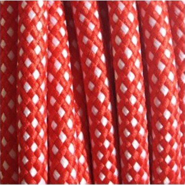 Fil électrique tissu câble rond 2x0.75 mm² Fil Électrique Tissu Rouge 2x0,75mm² - Câble Électrique Textile de Qualité