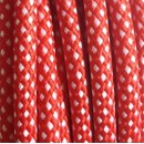 Fil électrique tissu - câble rond 3x0.75 mm² Câble Textile Vichy Rouge 3 fils
